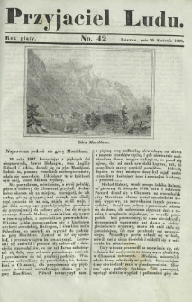 Przyjaciel Ludu : czyli tygodnik potrzebnych i pożytecznych wiadomości. R. 5, No 42 (20 kwietnia 1839)