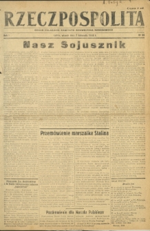 Rzeczpospolita : organ Polskiego Komitetu Wyzwolenia Narodowego. R. 1, nr 96 (7 listopada 1944)