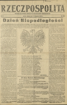 Rzeczpospolita : organ Polskiego Komitetu Wyzwolenia Narodowego. R. 1, nr 100 (11 listopada 1944)