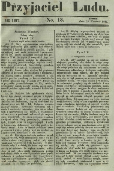 Przyjaciel Ludu : czyli tygodnik potrzebnych i pożytecznych wiadomości. R. 8, No 13 (25 września 1841)