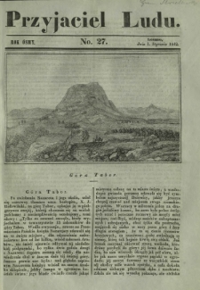 Przyjaciel Ludu : czyli tygodnik potrzebnych i pożytecznych wiadomości. R. 8, No 27 (1 stycznia 1842)