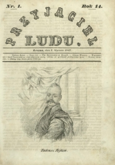 Przyjaciel Ludu : czyli tygodnik potrzebnych i pożytecznych wiadomości. R.14, Nr 1 (2 stycznia 1847)