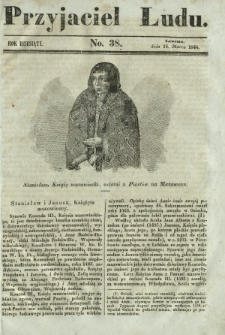 Przyjaciel Ludu : czyli tygodnik potrzebnych i pożytecznych wiadomości. R. 10, No 38 (16 marca 1844)