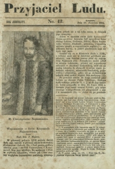 Przyjaciel Ludu : czyli tygodnik potrzebnych i pożytecznych wiadomości. R. 11, No 42 (19 kwietnia 1845)