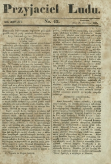Przyjaciel Ludu : czyli tygodnik potrzebnych i pożytecznych wiadomości. R. 11, No 43 (26 kwietnia 1845)