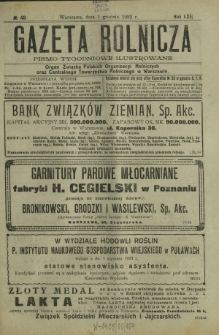 Gazeta Rolnicza : pismo tygodniowe ilustrowane. R. 62, nr 48 (1 grudnia 1922)