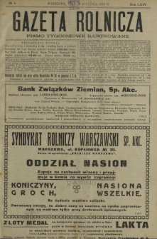 Gazeta Rolnicza : pismo tygodniowe ilustrowane. R. 64, nr 3 (18 stycznia 1924)
