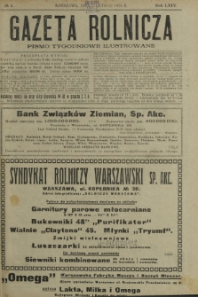 Gazeta Rolnicza : pismo tygodniowe ilustrowane. R. 64, nr 5 (1 lutego 1924)