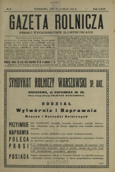Gazeta Rolnicza : pismo tygodniowe ilustrowane. R. 64, nr 8 (22 lutego 1924)