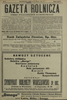 Gazeta Rolnicza : pismo tygodniowe ilustrowane. R. 64, nr 9 (29 lutego 1924)