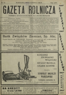Gazeta Rolnicza : pismo tygodniowe ilustrowane. R. 64, nr 23 (6 czerwca 1924)