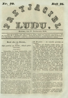 Przyjaciel Ludu : czyli tygodnik potrzebnych i pożytecznych wiadomości. R. 16, Nr 20 (26 października 1849)
