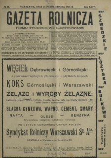 Gazeta Rolnicza : pismo tygodniowe ilustrowane. R. 64, nr 44 (31 października 1924)