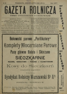 Gazeta Rolnicza : pismo tygodniowe ilustrowane. R. 64, nr 48 (28 listopada 1924)