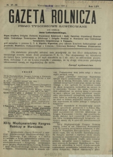 Gazeta Rolnicza : pismo tygodniowe ilustrowane. R. 65, nr 27-28 (10 lipca 1925)