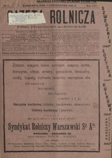 Gazeta Rolnicza : pismo tygodniowe ilustrowane. R. 65, nr 41 (9 października 1925)