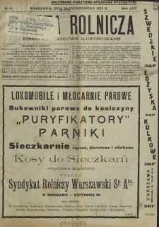 Gazeta Rolnicza : pismo tygodniowe ilustrowane. R. 65, nr 43 (23 października 1925)