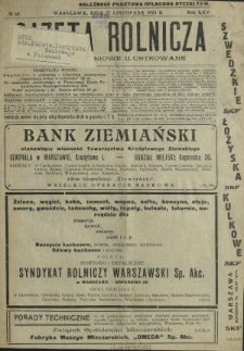 Gazeta Rolnicza : pismo tygodniowe ilustrowane. R. 65, nr 48 (27 listopada 1925)