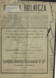 Gazeta Rolnicza : pismo tygodniowe ilustrowane. R. 65, nr 49 (4 grudnia 1925)