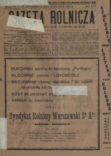 Gazeta Rolnicza : pismo tygodniowe ilustrowane. R. 65, nr 51 (18 grudnia 1925)