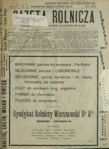 Gazeta Rolnicza : pismo tygodniowe ilustrowane. R. 66, nr 6 (5 lutego 1926)