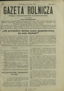 Gazeta Rolnicza : pismo tygodniowe ilustrowane. R. 66, nr 7 (12 lutego 1926)