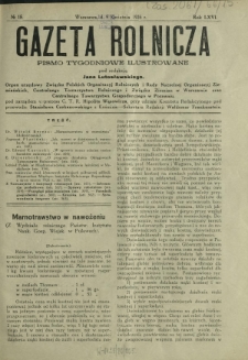Gazeta Rolnicza : pismo tygodniowe ilustrowane. R. 66, nr 15 (9 kwietnia 1926)