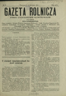 Gazeta Rolnicza : pismo tygodniowe ilustrowane. R. 66, nr 17 (23 kwietnia 1926)