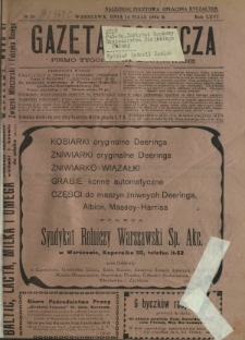 Gazeta Rolnicza : pismo tygodniowe ilustrowane. R. 66, nr 20 (14 maja 1926)