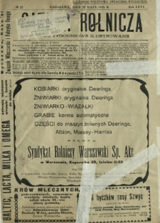 Gazeta Rolnicza : pismo tygodniowe ilustrowane. R. 66, nr 22 (28 maja 1926)