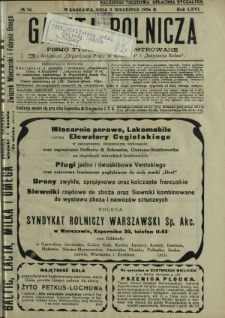 Gazeta Rolnicza : pismo tygodniowe ilustrowane. R. 66, nr 36 (3 września 1926)