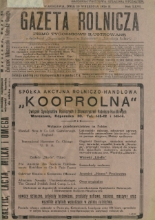 Gazeta Rolnicza : pismo tygodniowe ilustrowane. R. 66, nr 37 (10 września 1926)