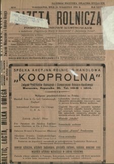 Gazeta Rolnicza : pismo tygodniowe ilustrowane. R. 66, nr 39 (24 września 1926)