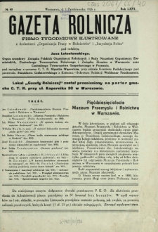 Gazeta Rolnicza : pismo tygodniowe ilustrowane. R. 66, nr 40 (1 października 1926)