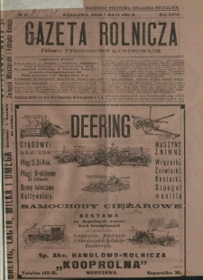 Gazeta Rolnicza : pismo tygodniowe ilustrowane. R. 66, nr 19 (7 maja 1926)