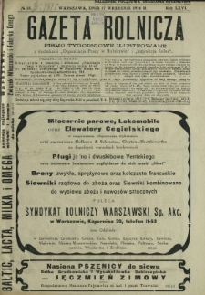 Gazeta Rolnicza : pismo tygodniowe ilustrowane. R. 66, nr 38 (17 września 1926)