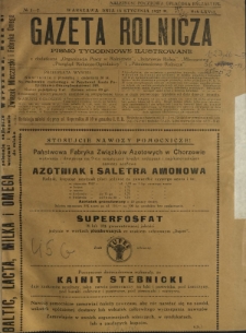 Gazeta Rolnicza : pismo tygodniowe ilustrowane. R. 67, nr 1-2 (14 stycznia 1927)