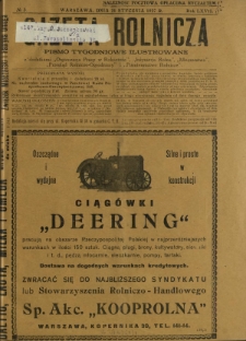 Gazeta Rolnicza : pismo tygodniowe ilustrowane. R. 67, nr 3 (21 stycznia 1927)