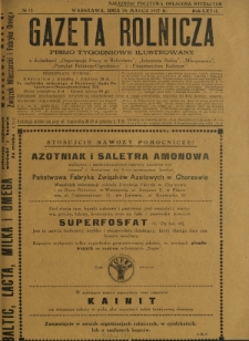 Gazeta Rolnicza : pismo tygodniowe ilustrowane. R. 67, nr 12 (25 marca 1927)