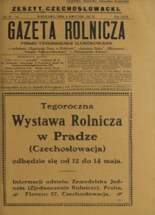 Gazeta Rolnicza : pismo tygodniowe ilustrowane. R. 67, nr 13-14 (8 kwietnia 1927)