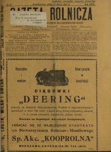 Gazeta Rolnicza : pismo tygodniowe ilustrowane. R. 67, nr 21 (27 maja 1927)