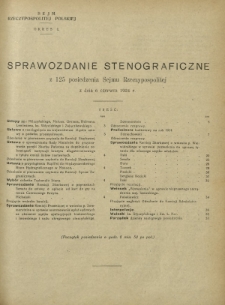 Sprawozdanie Stenograficzne z 125 Posiedzenia Sejmu Rzeczypospolitej z dnia 6 czerwca 1924 r. (I Kadencja 1922-1927)