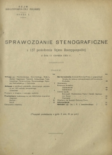 Sprawozdanie Stenograficzne z 127 Posiedzenia Sejmu Rzeczypospolitej z dnia 11 czerwca 1924 r. (I Kadencja 1922-1927)