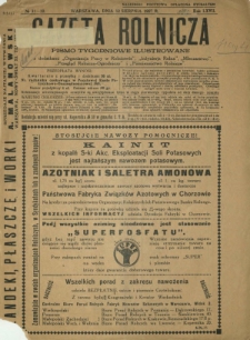 Gazeta Rolnicza : pismo tygodniowe ilustrowane. R. 67, nr 31-32 (12 sierpnia 1927)