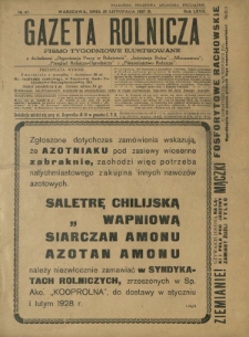 Gazeta Rolnicza : pismo tygodniowe ilustrowane. R. 67, nr 47 (25 listopada 1927)