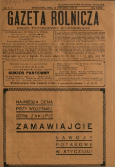Gazeta Rolnicza : pismo tygodniowe ilustrowane. R. 75, nr 1-2 (11 stycznia 1935)