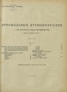 Sprawozdanie Stenograficzne z 129 Posiedzenia Sejmu Rzeczypospolitej z dnia 13 czerwca 1924 r. (I Kadencja 1922-1927)