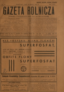 Gazeta Rolnicza : pismo tygodniowe ilustrowane. R. 75, nr 13 (29 marca 1935)