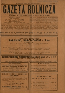 Gazeta Rolnicza : pismo tygodniowe ilustrowane. R. 75, nr 17 (26 kwietnia 1935)