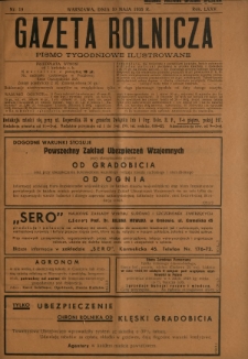 Gazeta Rolnicza : pismo tygodniowe ilustrowane. R. 75, nr 19 (10 maja 1935)